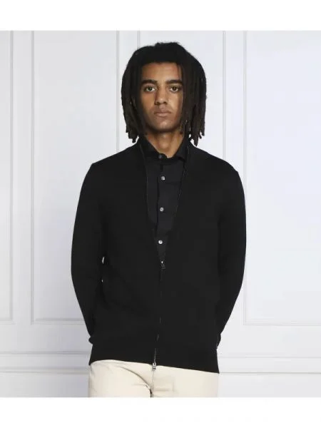 BOSS BLACK de lână pulover balonso negru
