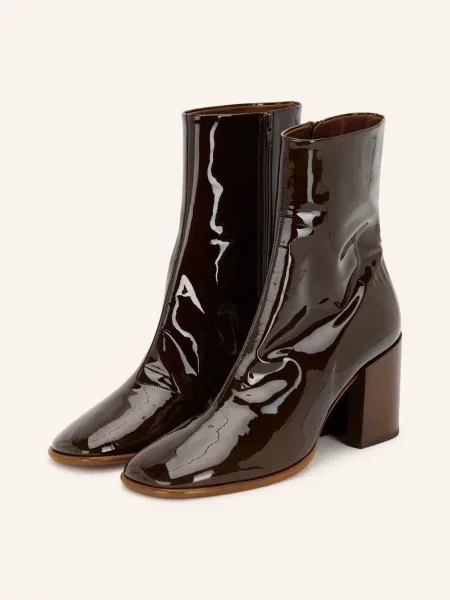 Dries Van Noten Lakierowane Botki gruen