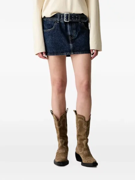 Decupat pantaloni scurți din denim Levi's® zdrențuiți cu talie înaltă albastru