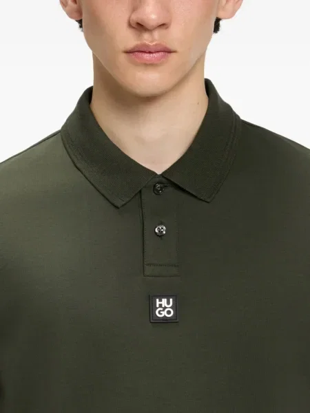 Tricou polo Hugo cu autograf verde