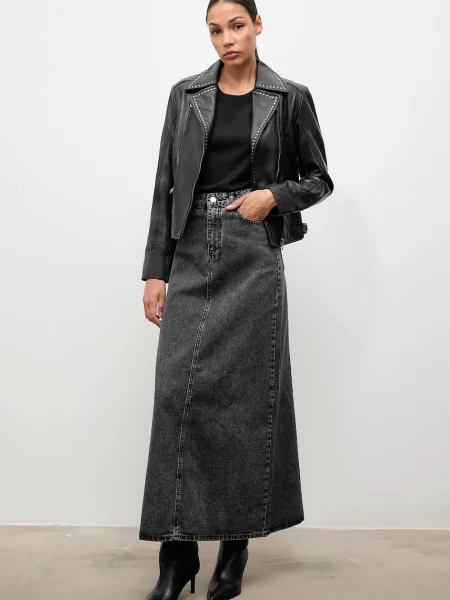 Answear.LAB geaca ramones de piele de tranzitie negru