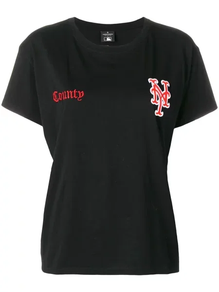 Tricou County Of Milan cu decolteu rotund negru