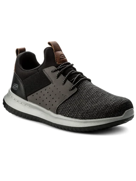 SKECHERS Nízke tenisky Delson Camben čierna / tmavosivá sivá
