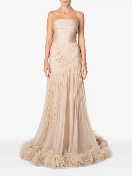 Rochie maxi M.marquise cu pene