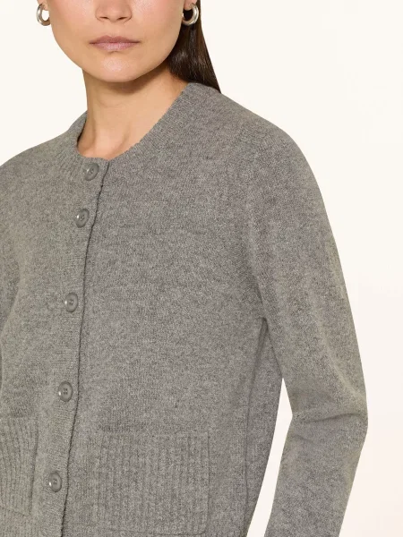 Svetr Samsøe Samsøe Saelif Short Cardigan Dark Grey Melange M šedý