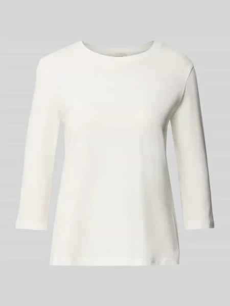 Krój regular fit bluzka z rękawem o dł. z mieszanki bawełny model MULTIA' Weekend Max Mara biała