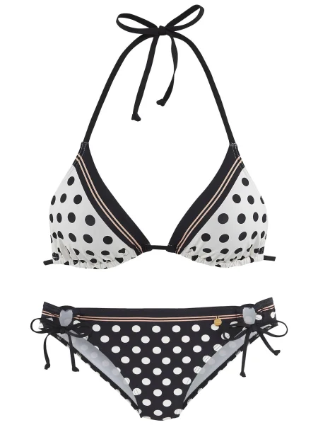 LASCANA Bikini nude / črna bela