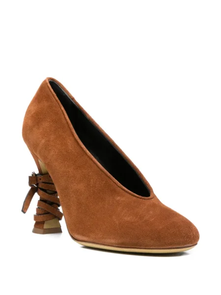 Pantofi cu toc Moschino din piele maro