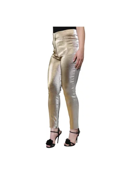 Skinny spodnie Dolce And Gabbana żółte