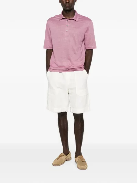 Scurt tricou polo Zegna roz