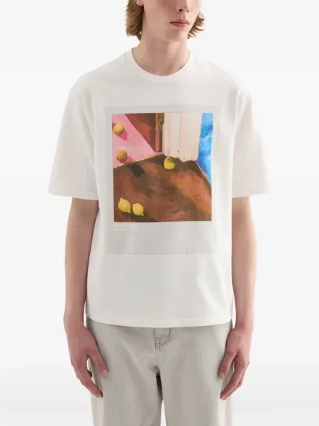 Tricou Jil Sander cu decolteu rotund alb