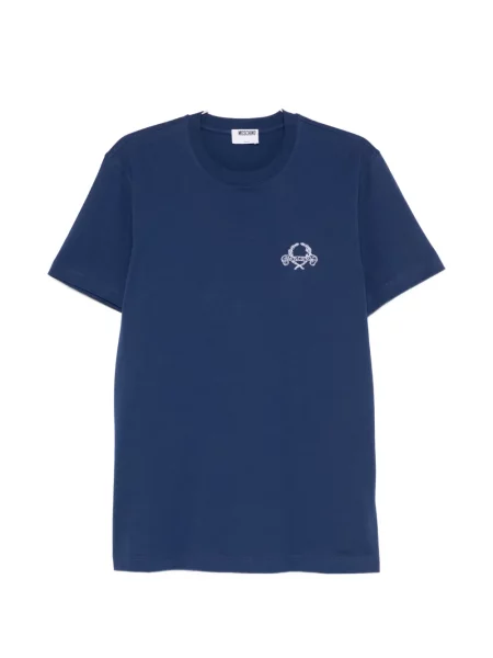 Tricou Moschino cu decolteu rotund scurt albastru