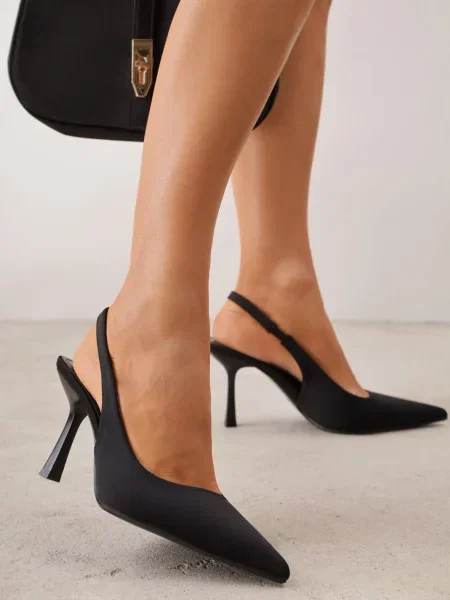 Pantofi stiletto slingback Sellena negri
