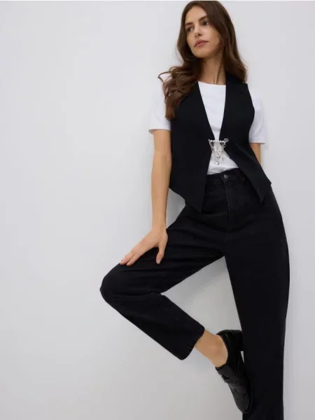 Reserved Джинси mom fit чорний