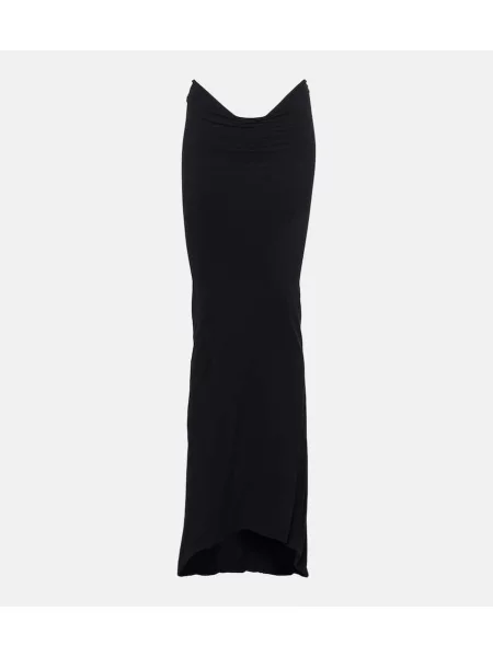 Spódnica midi Laquan Smith z niską talią do kolan czarna