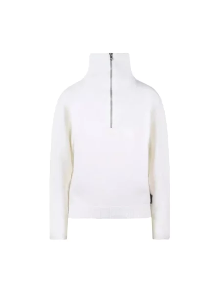 Sweter Courreges wełniany z autografem biały