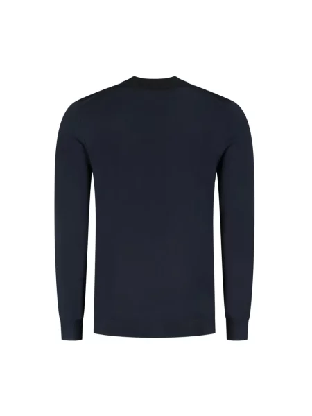 Sweter Zanone z okrągłym dekoltem niebieski