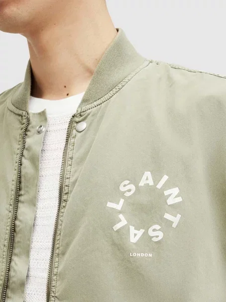 Куртка-бомбер AllSaints TIERRA FADED BOMBER перехідна зелений