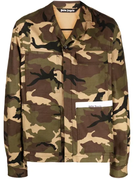 Geacă Palm Angels cu imagine cu model camuflaj verde