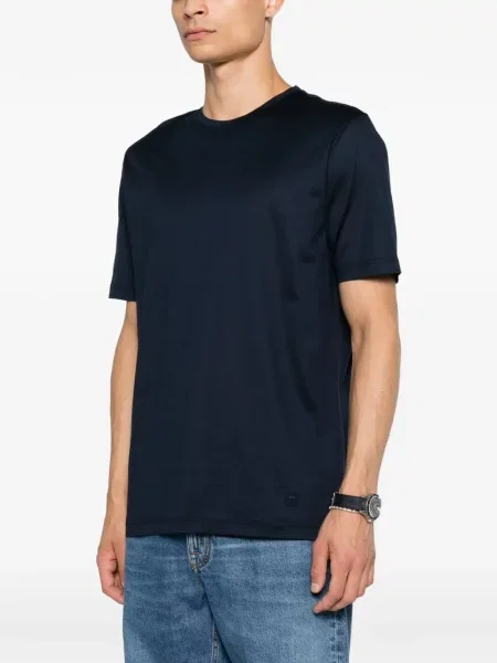 Tricou Corneliani cu broderie albastru