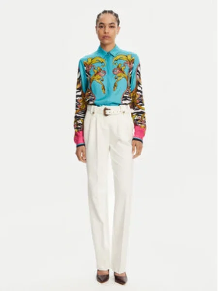 Versace Jeans Couture Kalhoty z materiálu Straight Fit bílá