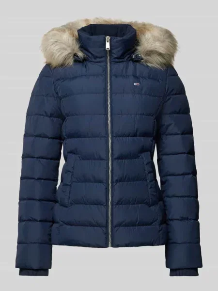 Kurtka jeansowa Tommy Jeans z kapturem z autografem niebieska