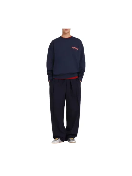 Bluza sportowa Marni z logo polarowa niebieska