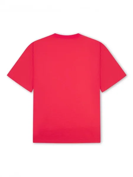 Tricou roșu rodie / negru alb