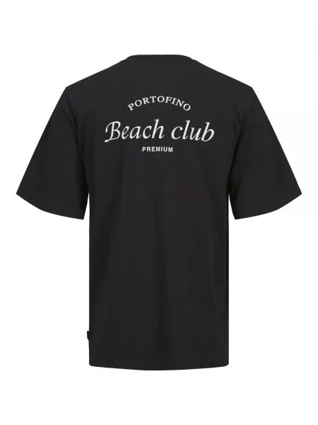 JACK & JONES Tricou negru / alb