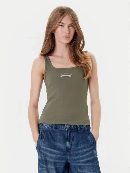 Guess Jeans Felső Regular Fit khaki
