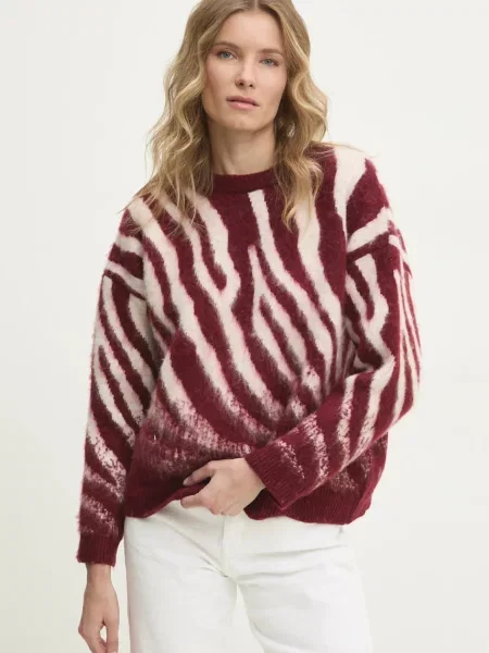 Пуловер Answear Lab дамски от топла материя бордо