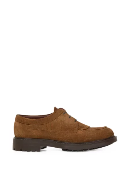 Pantofi loafer Etro cu șireturi din piele de căprioară maro