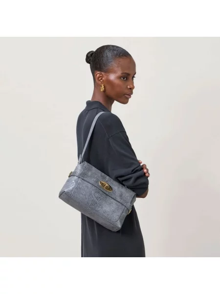 Top Mulberry skórzany niebieski