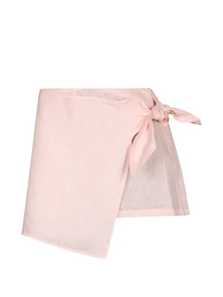 Pantaloni scurți 120% Lino cu legături plic roz
