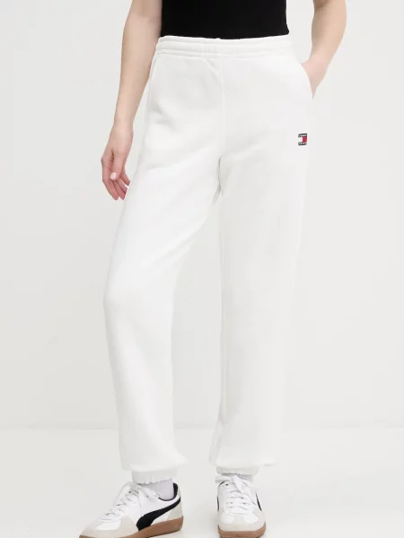 Tommy Jeans pantaloni de trening din alb
