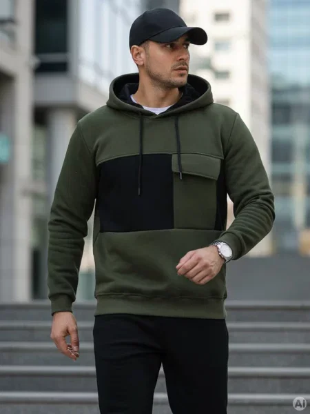 Bluza z kapturem khaki Dstreet