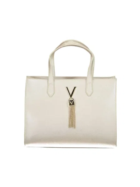 Lniana shopperka Valentino By Mario Valentino szara