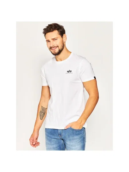 Férfi Alpha Industries Basic Small Logo póló fehér. Méret: XL fehér