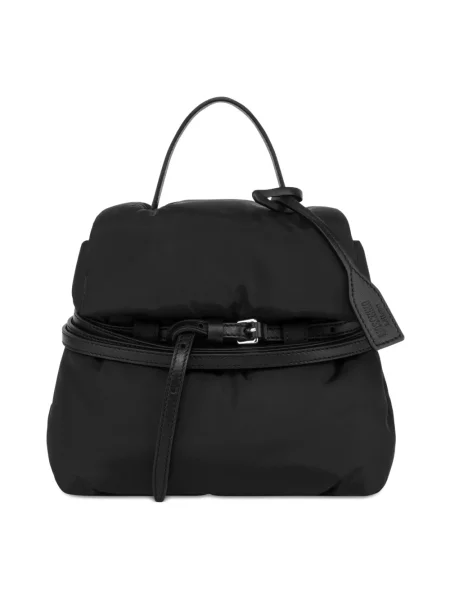 Torebka Moschino skórzana wiązana czarna