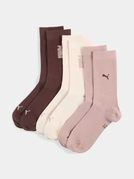 PUMA Unisex Logo Crew Sock 3 Набір шкарпеток Унісекс Комбінований верх бежевий