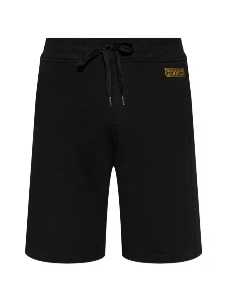 Szorty jeansowe Versace Jeans Couture z autografem ze sznurkiem czarne