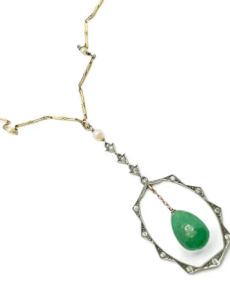 Колие Jennifer Gibson Jewellery с перли златисто