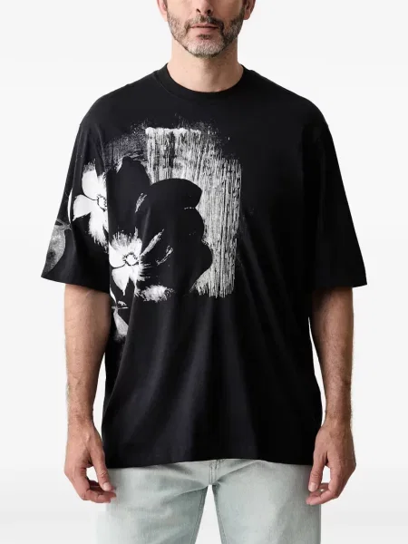 Tricou Armani Exchange cu model floral cu imagine albastru