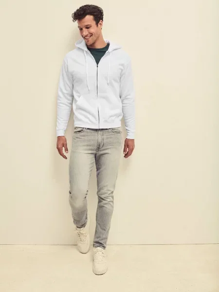 Klasične hoodie Fruit Of The Loom bela