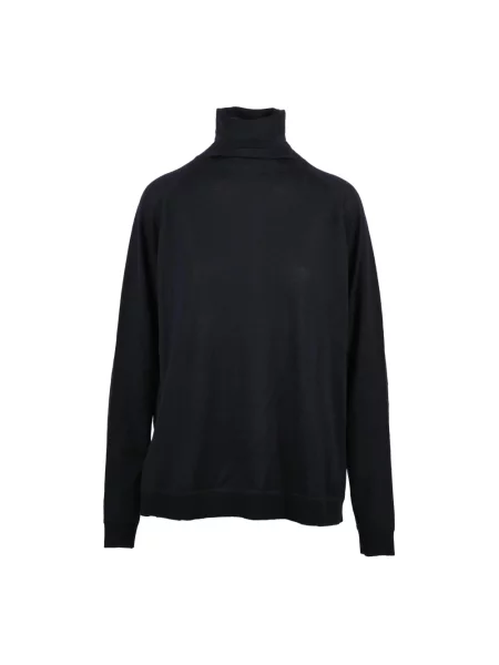 Sweter z golfem Department Five asymetryczny do golfa niebieski