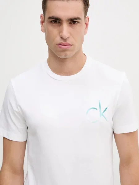 Calvin Klein t-shirt z nadrukiem biały