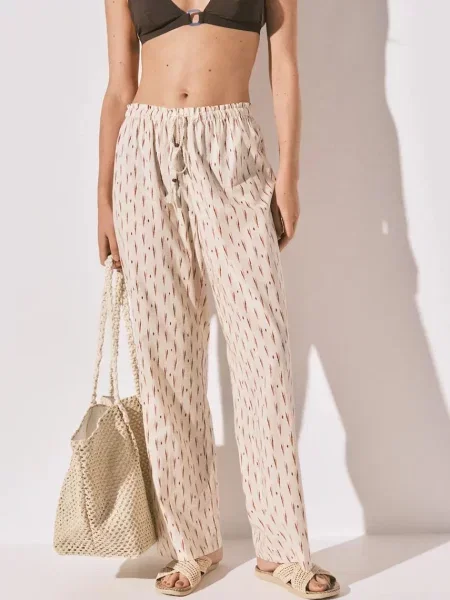 Women'secret nohavice loungewear dámske s bavlnou béžová
