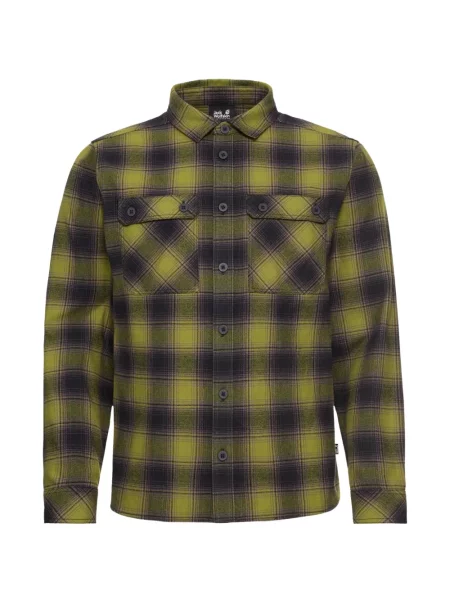 Košulja Jack Wolfskin karirana zelena