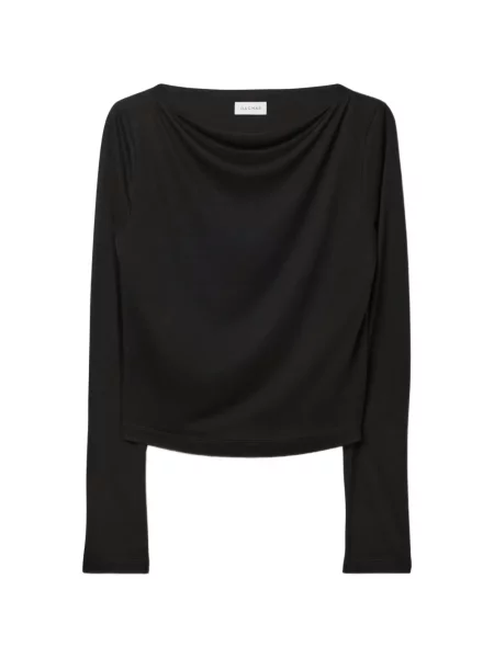 Lung tricou House Of Dagmar drapate negru