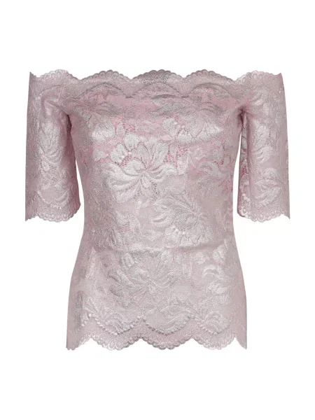 Bluzka Rabanne koronkowa różowa